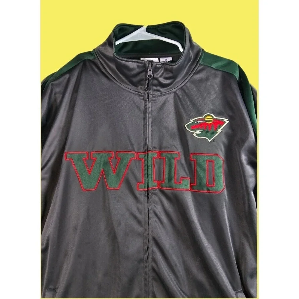 Minnesota Wild NHL Men's Full Zip Track Jacket 2XL, Pit To Pit 28 in, Length 31.